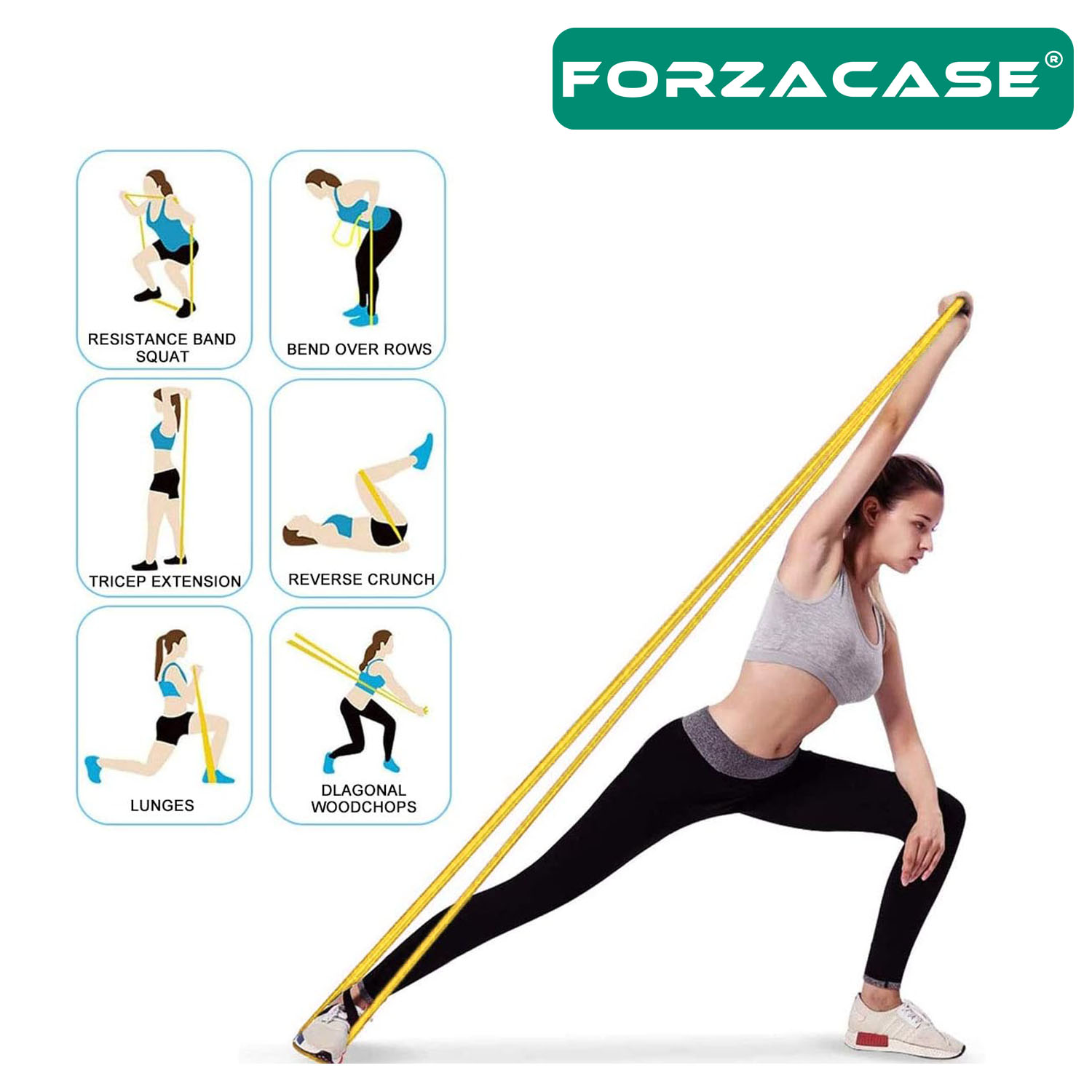 Forzacase%20Sarı%20Pilates%20Lastiği%20Kolay%20Direnç%20Yoga%20Bandı%20Egzersiz%20Lastiği%20120cm%20-%20FC136