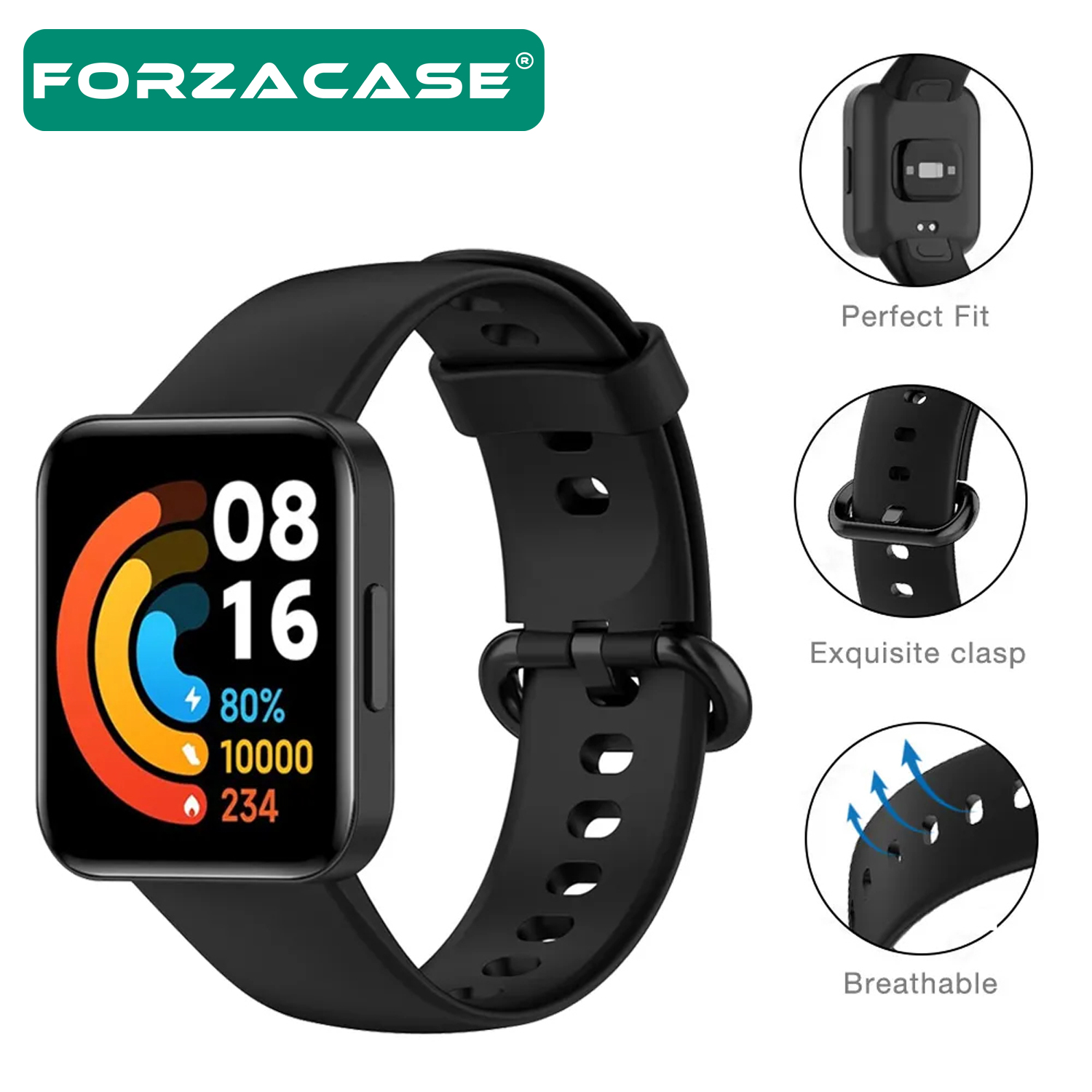 Forzacase%20Xiaomi%20Redmi%20Watch%202%20Lite%20için%20Silikon%20Kordon%20Kayış%20-%20FC148