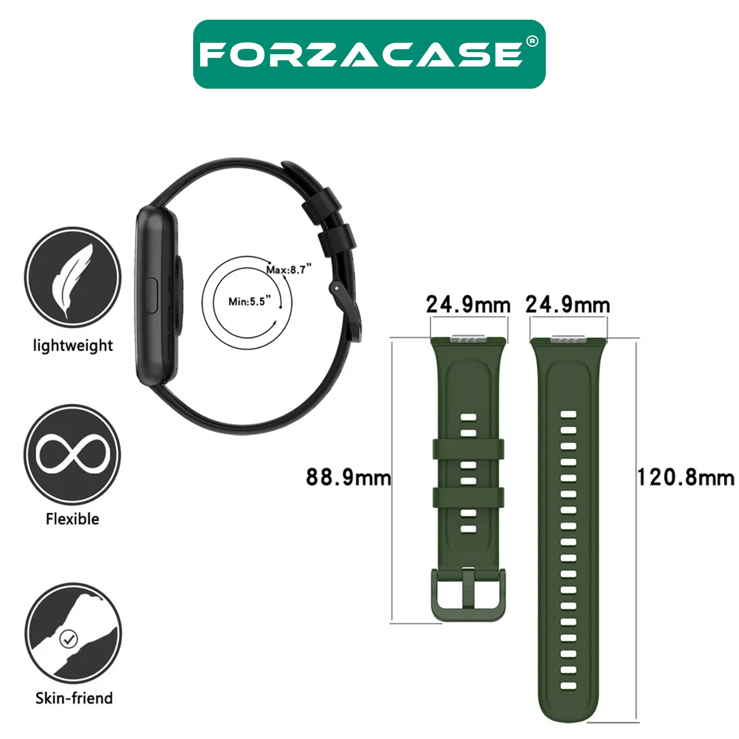 Forzacase%20Huawei%20Watch%20Fit%202%20için%20Silikon%20Kordon%20Kayış%20-%20FC150