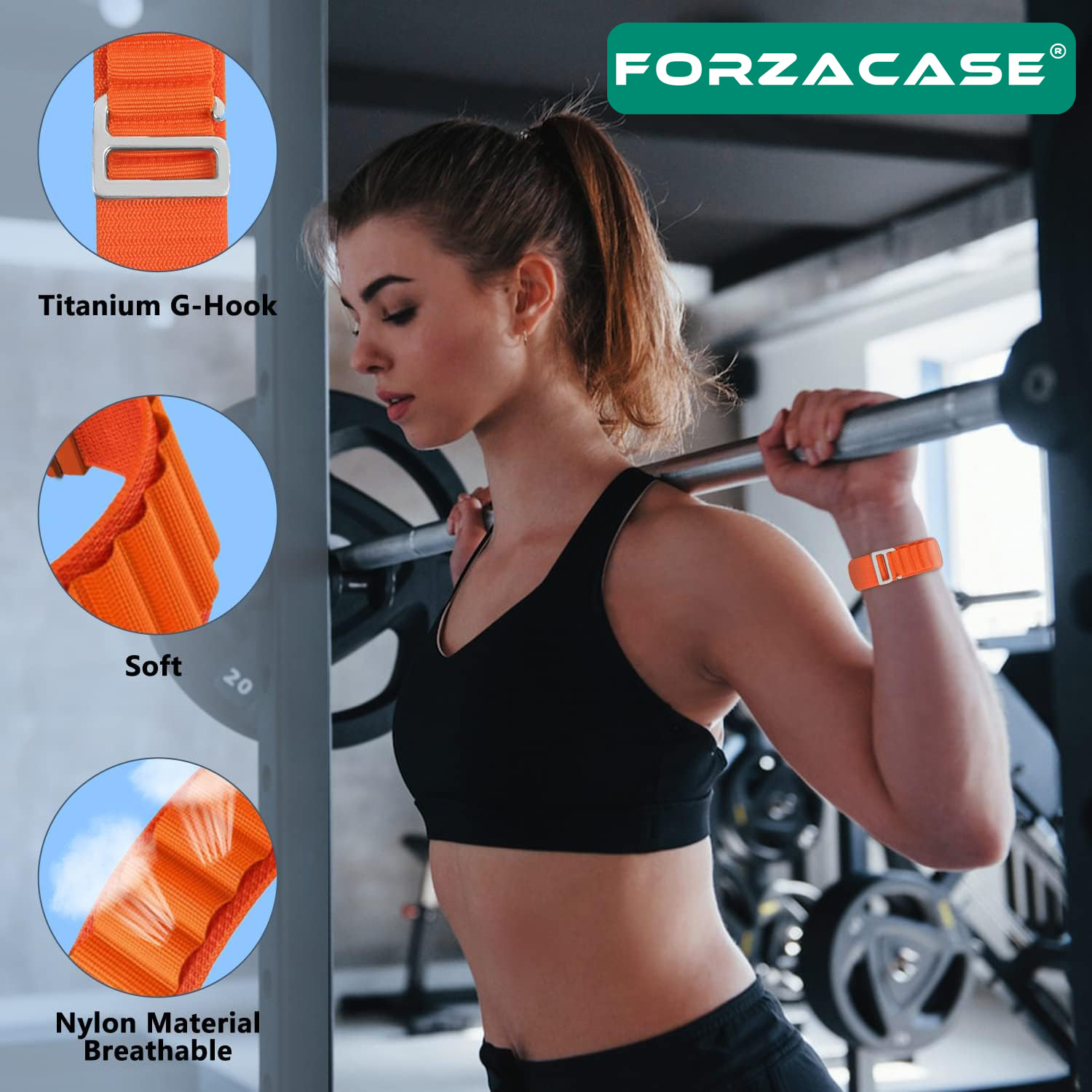 Forzacase%20Xiaomi%20Watch%20S4%20/%20S4%20Sport%20ile%20uyumlu%20Kancalı%20Kumaş%20Kordon%20Kayış%20-%20FC156