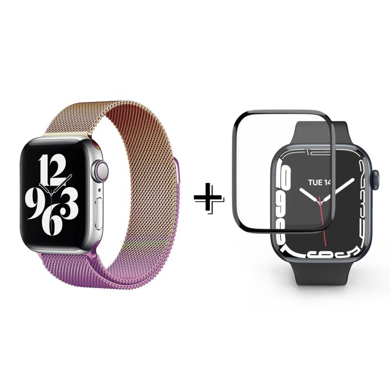 Forzacase%20Apple%20Watch%208%2041mm%20için%20Metal%20Mıknatıslı%20Kordon%20Kayış%20+%20Ekran%20Koruma%20Filmi%20-%20FC158