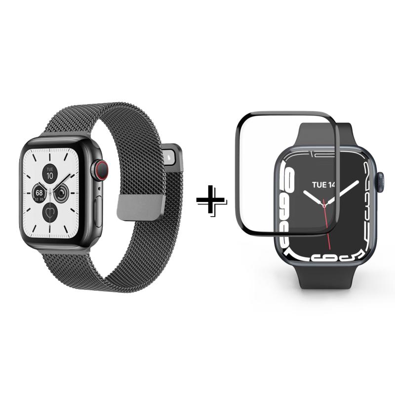 Forzacase%20Apple%20Watch%209%2045mm%20için%20Metal%20Mıknatıslı%20Kordon%20Kayış%20+%20Ekran%20Koruma%20Filmi%20-%20FC157