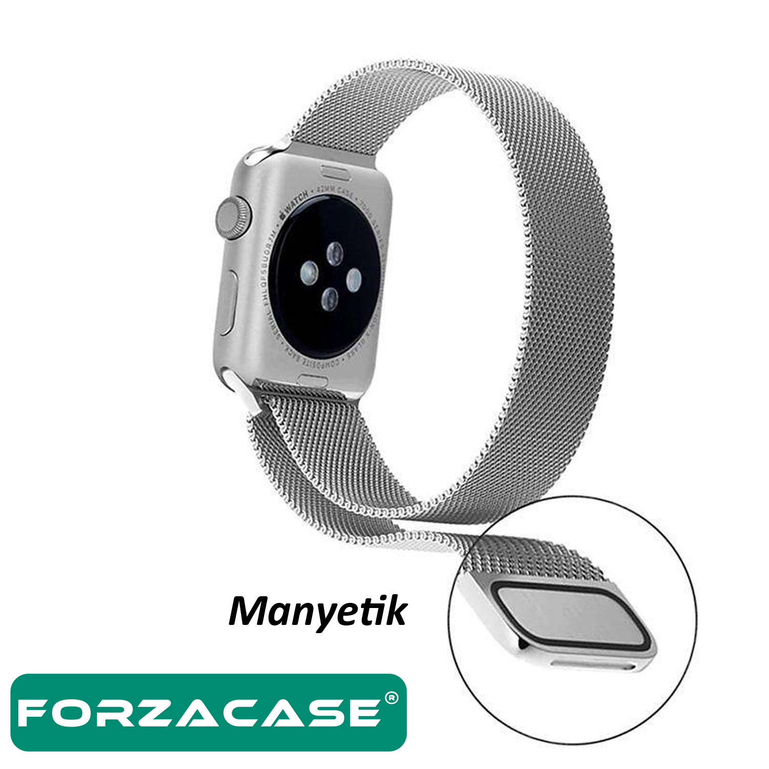 Forzacase%20Apple%20Watch%208%2045mm%20ile%20uyumlu%20Metal%20Mıknatıslı%20Kordon%20Kayış%20-%20FC157