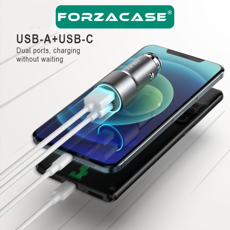 Forzacase%20Tüm%20Araç%20ve%20Telefonlara%20Uyumlu%20Araç%20Çakmaklık%20Type-C%20ve%20USB%20Giriş%20Hızlı%20Şarj%20Aleti%20-%20FC165