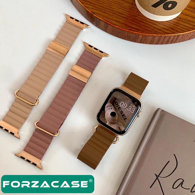 Forzacase%20Apple%20Watch%20Ultra%202%2049mm%20için%20Manyetik%20Tokalı%20Deri%20Kordon%20Kayış%20-%20FC170