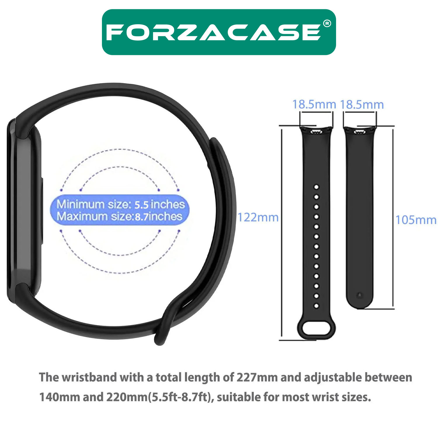 Forzacase%20Xiaomi%20Mi%20Band%209%20için%20Silikon%20Kordon%20Kayış%20-%20FC176