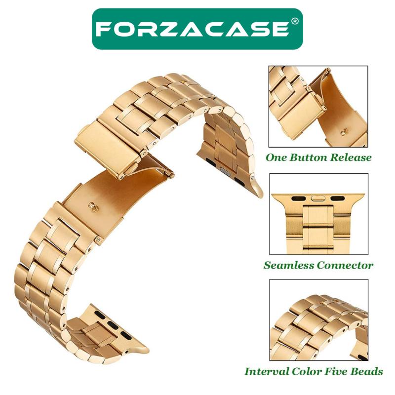 Forzacase%20Apple%20Watch%2010%20Series%2046mm%20ile%20uyumlu%20Metal%20Bakla%20Kordon%20Kayış%20-%20FC179