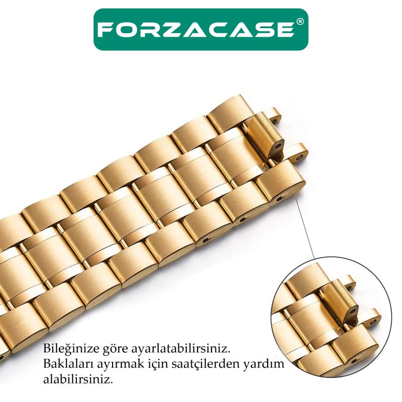 Forzacase%20Apple%20Watch%2010%20Series%2046mm%20ile%20uyumlu%20Metal%20Bakla%20Kordon%20Kayış%20-%20FC179