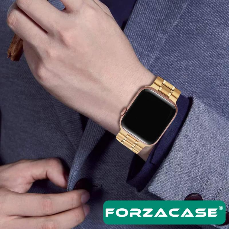 Forzacase%20Apple%20Watch%2010%20Series%2046mm%20ile%20uyumlu%20Metal%20Bakla%20Kordon%20Kayış%20-%20FC179