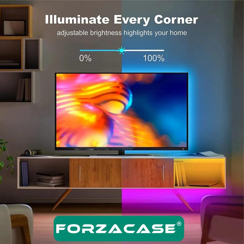 Forzacase%20Uzaktan%20Kumandalı%20RGB%20LED%205%20Metre%20Şerit%20Gökkuşağı%20Işık%20Şeridi%20Led%20Işığı%20-%20FC187