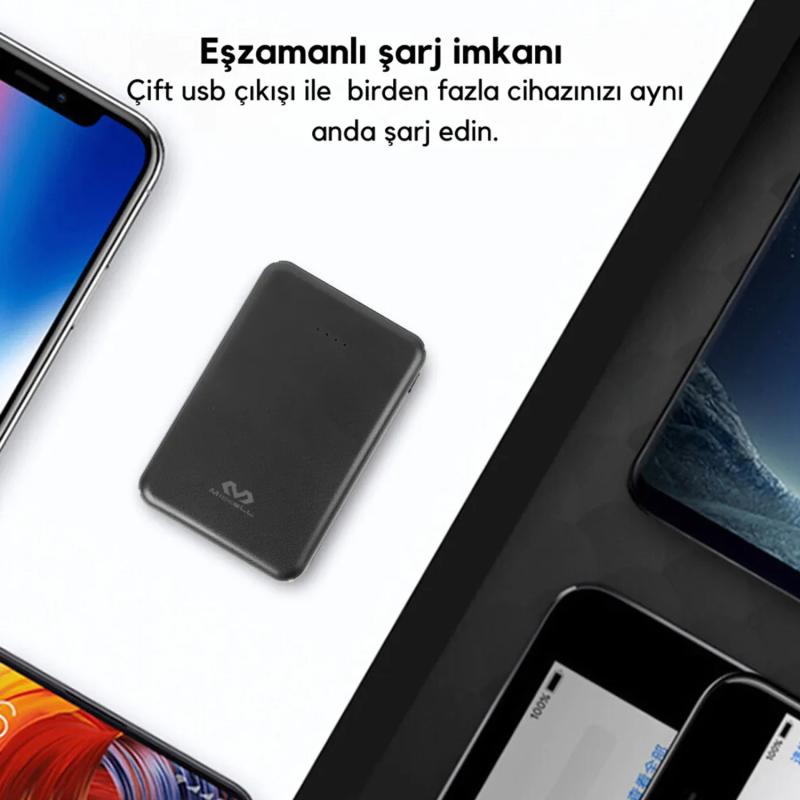 Forzacase%20Miccell%20Serisi%205000%20Mah%20Powerbank%20Çift%20Usb%20Çıkışlı%20Type-C%20Micro%20USB%20Girişli%20-%20FC200