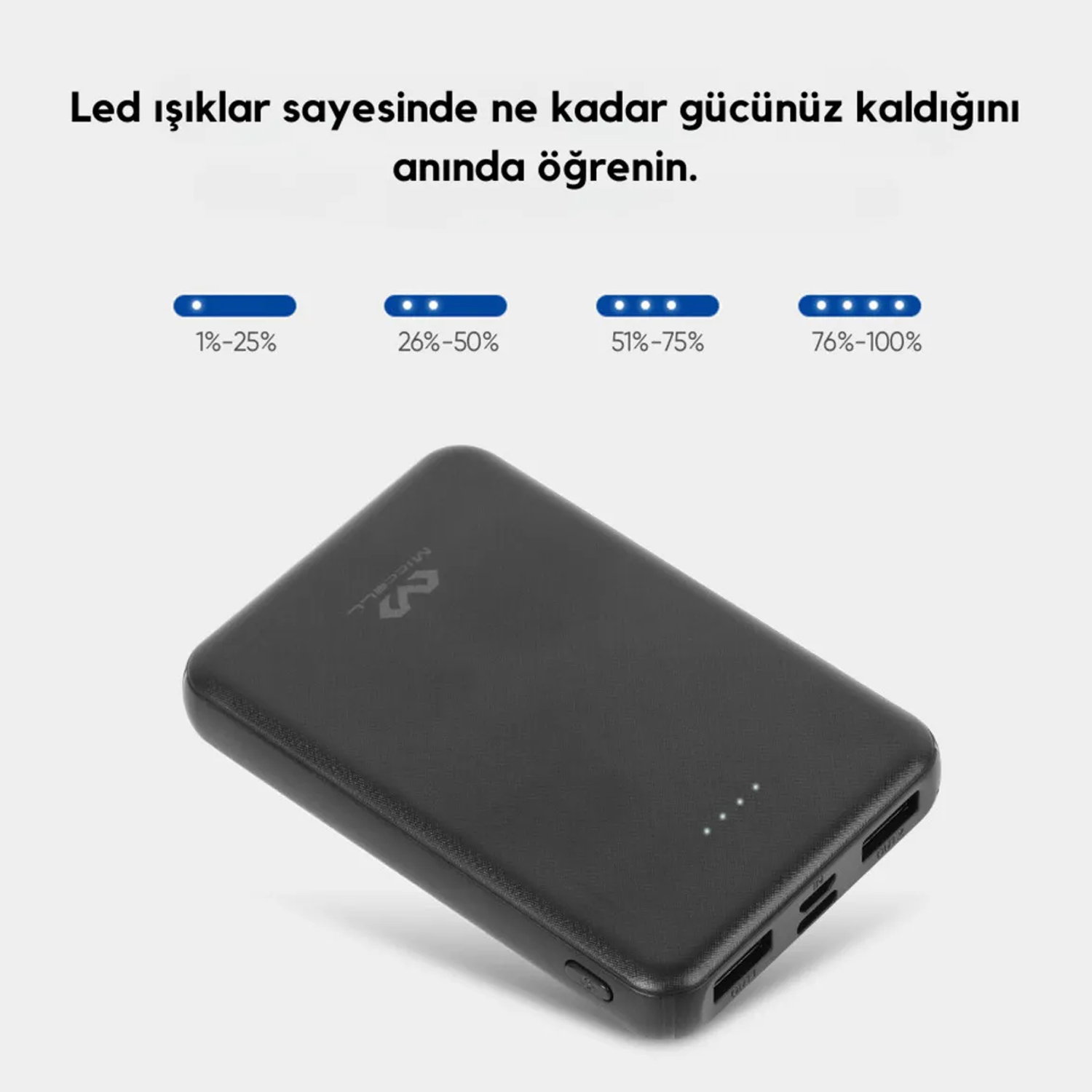 Forzacase%20Miccell%20Serisi%205000%20Mah%20Powerbank%20Çift%20Usb%20Çıkışlı%20Type-C%20Micro%20USB%20Girişli%20-%20FC200