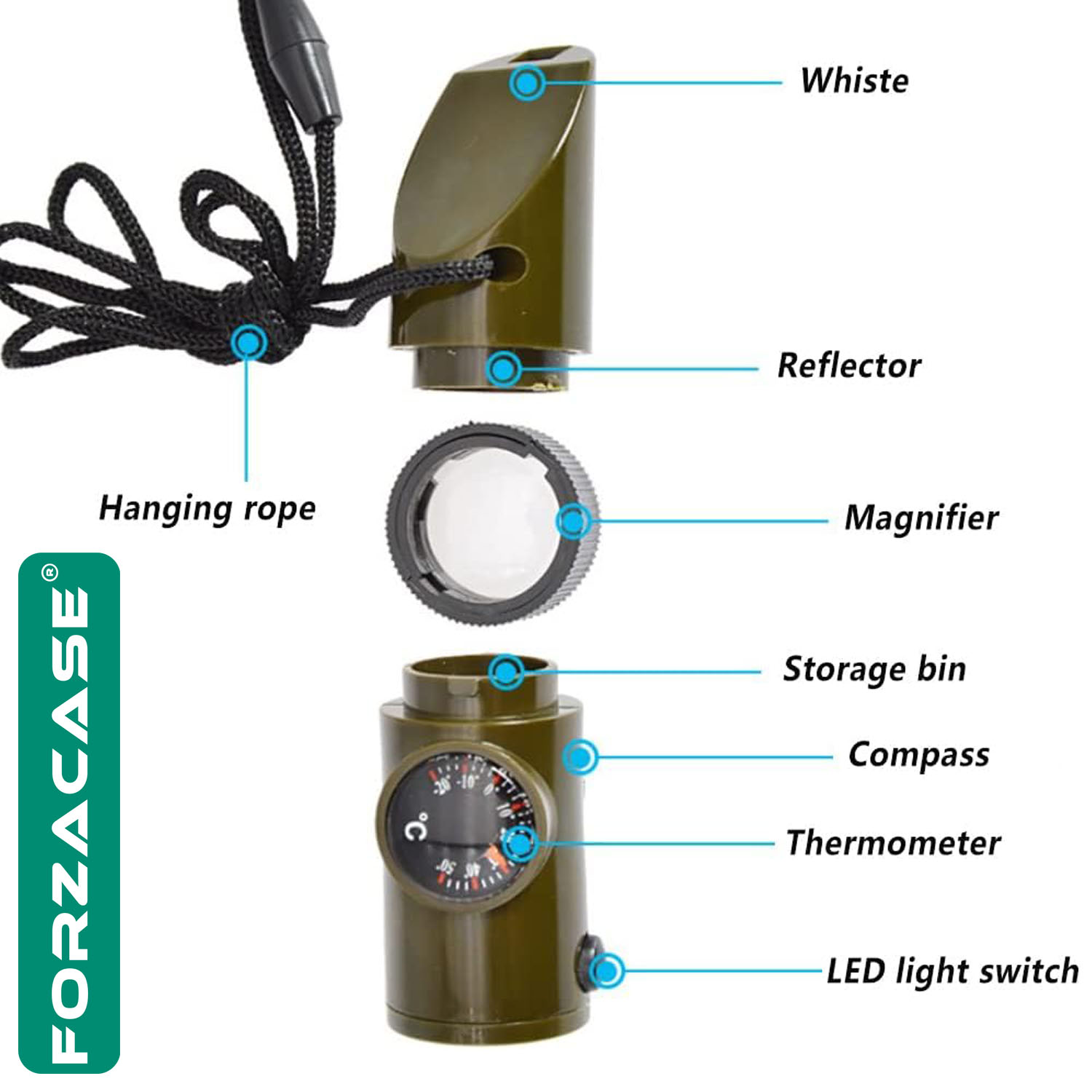 Forzacase%207in1%20Yüksek%20Desibel%20Termometreli%20Pusulalı%20Ledli%20Kamp%20ve%20Deprem%20Çanta%20Düdüğü%20-%20FC226