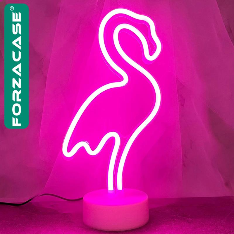 Forzacase%20Usb’li%20Flamingo%20Neon%20Led%20Işıklı%20Masa%20Ve%20Gece%20Lambası%20Dekoratif%20Aydınlatma%20-%20FC247