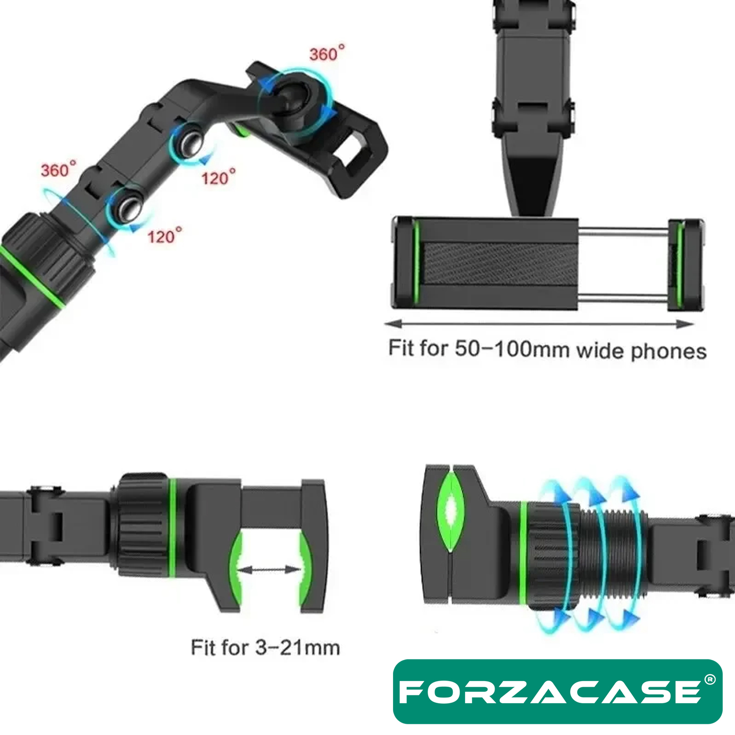 Forzacase%20Araç%20İçi%20Dikiz%20Aynası%20Koltuk%20Arkası%20Telefon%20Tutucu%20-%20FC252