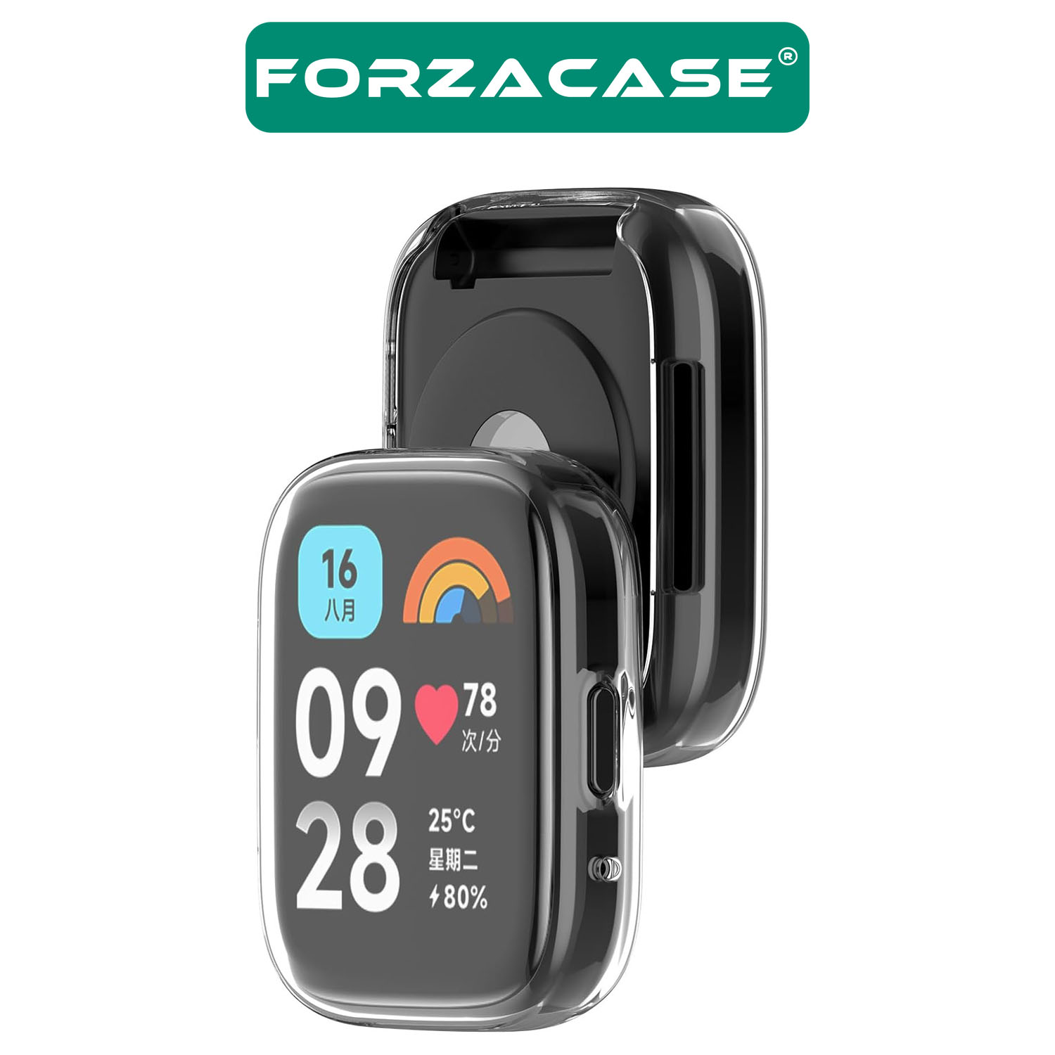 Forzacase%20Xiaomi%20Redmi%20Watch%203%20Active%20ile%20uyumlu%20Önü%20Kapalı%20Ekran%20Korumalı%20Silikon%20Kılıf%20-%20FC256