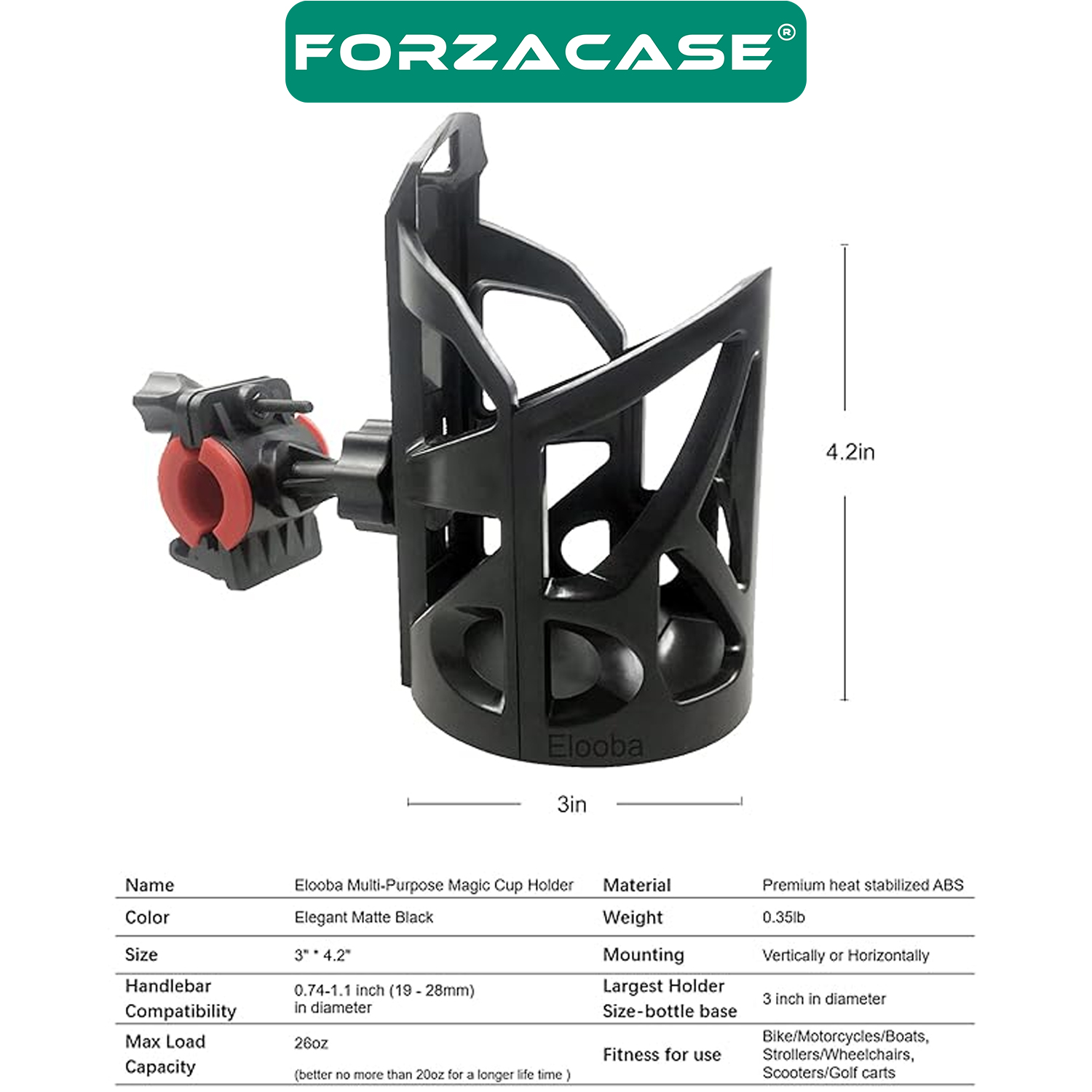 Forzacase%20Bisiklet%20Motor%20v.b%20için%20Bardak%20ve%20İçecek%20Tutucu%20Gidon%20Montajlı%20-%20FC257