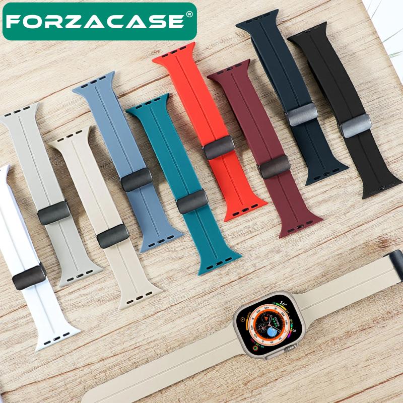 Forzacase%20Apple%20Watch%2010%20Series%2046mm%20ile%20uyumlu%20Manyetik%20Tokalı%20Silikon%20Kordon%20Kayış%20-%20FC272