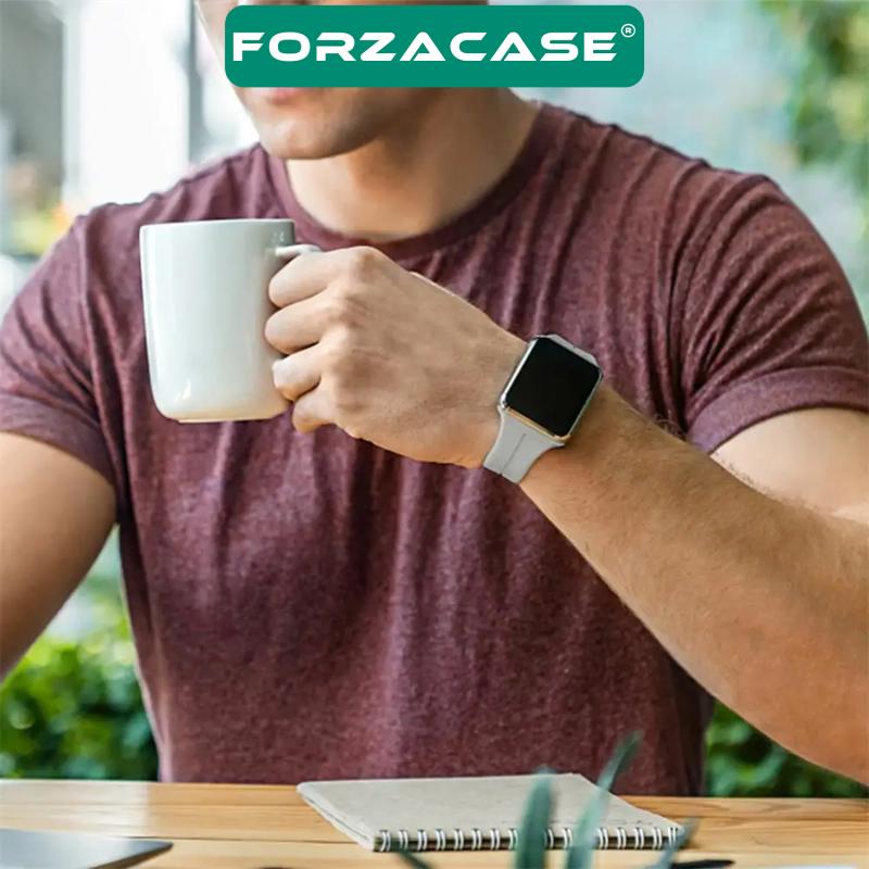 Forzacase%20Apple%20Watch%208%2045%20mm%20için%20Manyetik%20Tokalı%2022mm%20Silikon%20Kordon%20Kayış%20-%20FC272