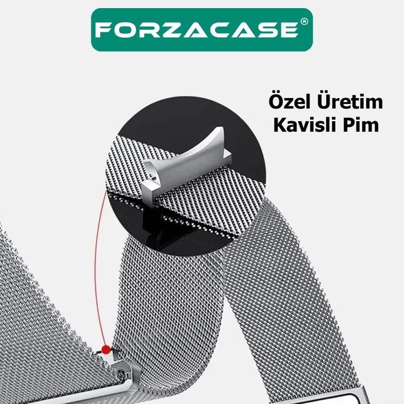 Forzacase%20Samsung%20Galaxy%20Watch%206%2040mm%20Metal%20Mıknatıslı%20Kordon%20Kayış%20+%20Ekran%20Koruma%20Filmi%20-%20FC302