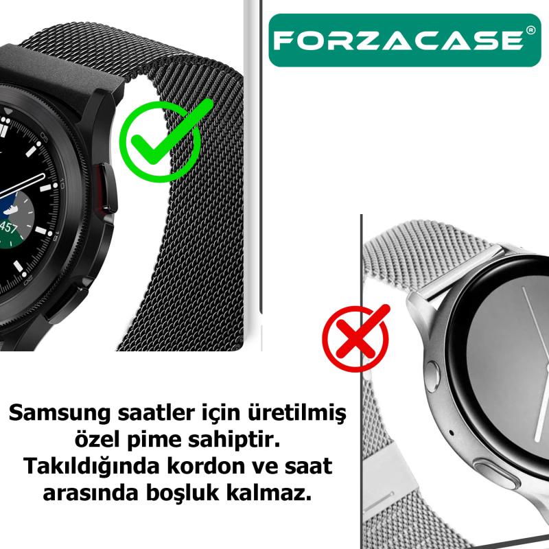 Forzacase%20Samsung%20Galaxy%20Watch%206%20Classic%2047mm%20Metal%20Mıknatıslı%20Kordon%20+%20Ekran%20Koruma%20Filmi%20-%20FC302