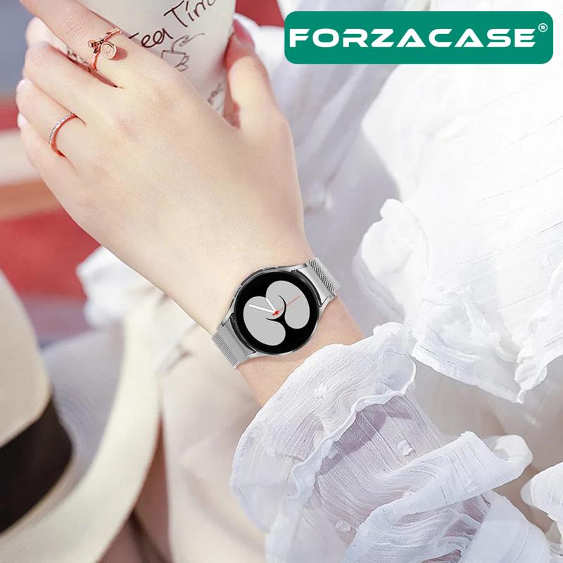 Forzacase%20Samsung%20Galaxy%20Watch%204%2040mm%20ile%20uyumlu%20Metal%20Mıknatıslı%20Kordon%20Kayış%20-%20FC302