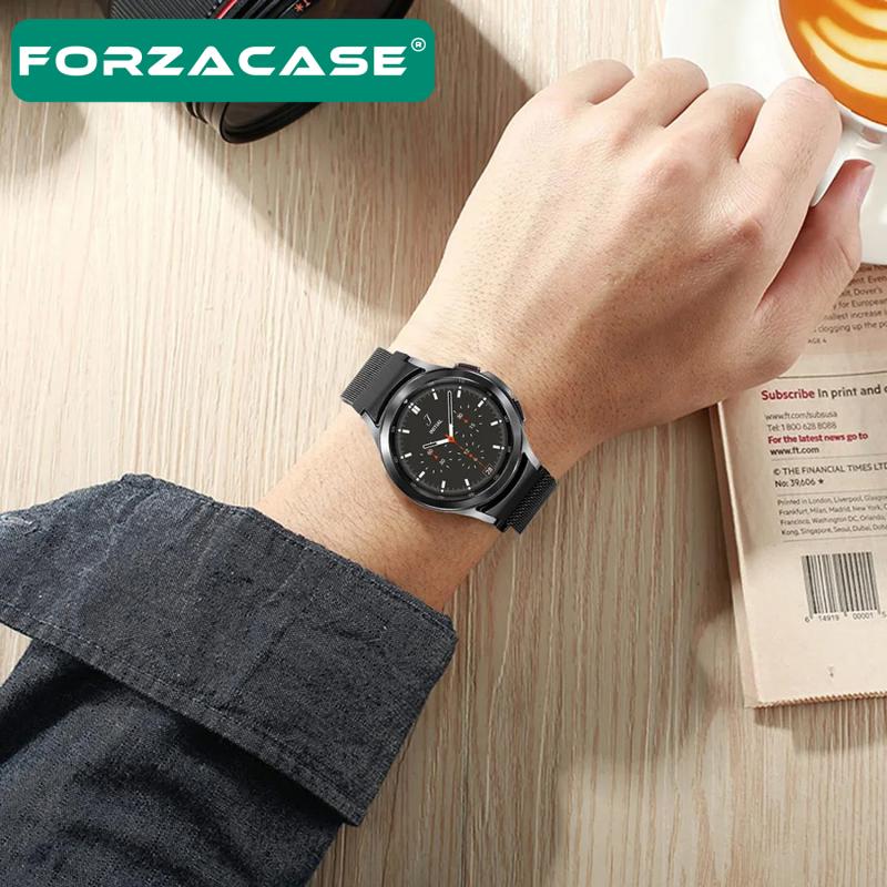 Forzacase%20Samsung%20Galaxy%20Watch%205%2040mm%20ile%20uyumlu%20Metal%20Mıknatıslı%20Kordon%20Kayış%20-%20FC302