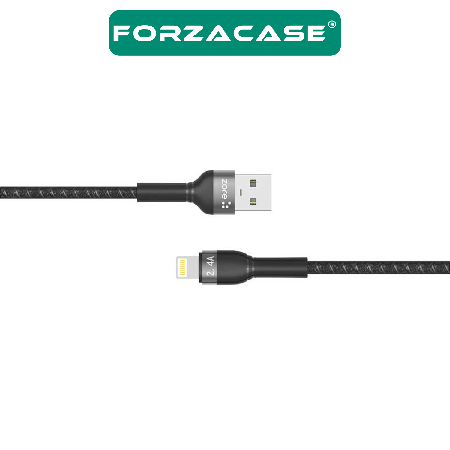 Forzacase%20iPhone%20iPad%20için%20Hydra%20Serisi%20Örgülü%20Lightning%20USB%20Şarj%20ve%20Data%20Kablosu%202.4A%201%20metre%20FC308