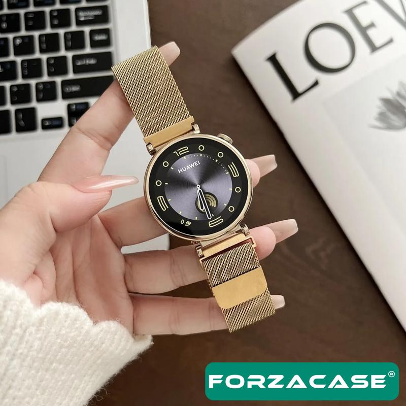 Forzacase%20Huawei%20Watch%20GT4%2018%20mm%20ile%20uyumlu%20Metal%20Mıknatıslı%20Kordon%20Kayış%20-%20FC321