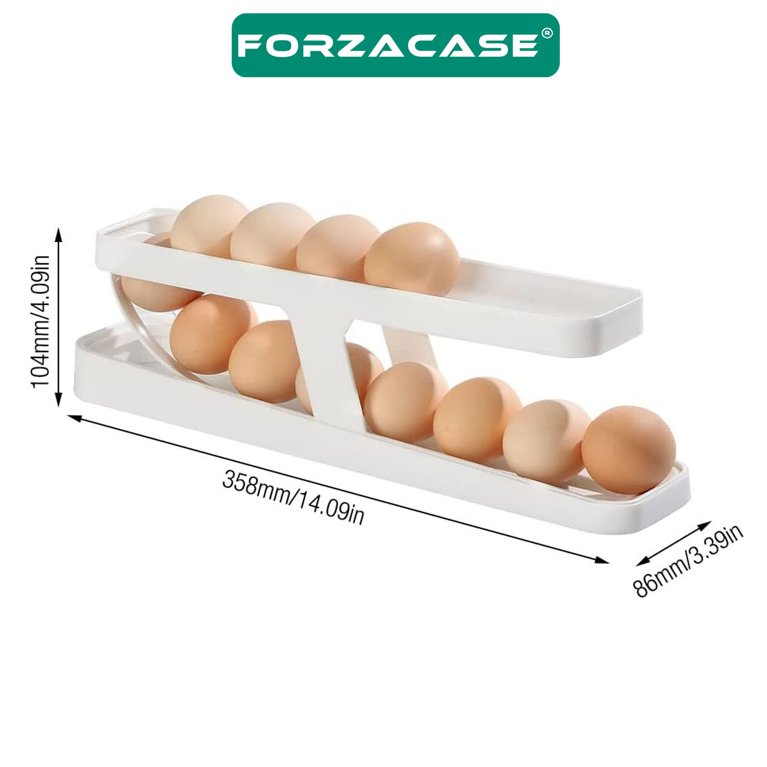 Forzacase%202%20Katlı%20Otomatik%20Buzdolabı%20Yumurta%20Standı%20Organizer%20Yumurtalık%20Rafı%20Saklama%20Kabı%20-%20FC327