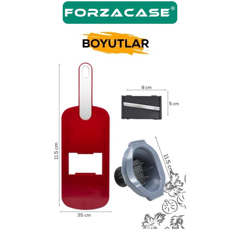 Forzacase%205%20Başlıklı%20Hazneli%20Meyve%20Sebze%20Dilimleyici%20Beyaz%20/%20Kırmızı%20-%20FC333