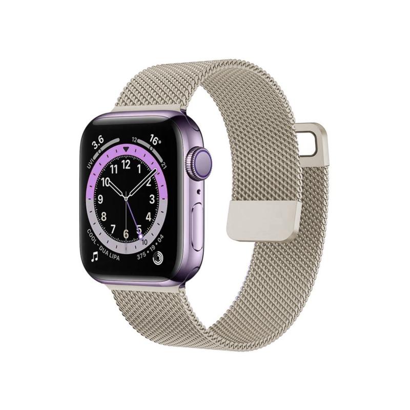 Forzacase%20Apple%20Watch%209%2045mm%20ile%20uyumlu%20Metal%20Mıknatıslı%20Kordon%20Kayış%20Starlight-%20FC351