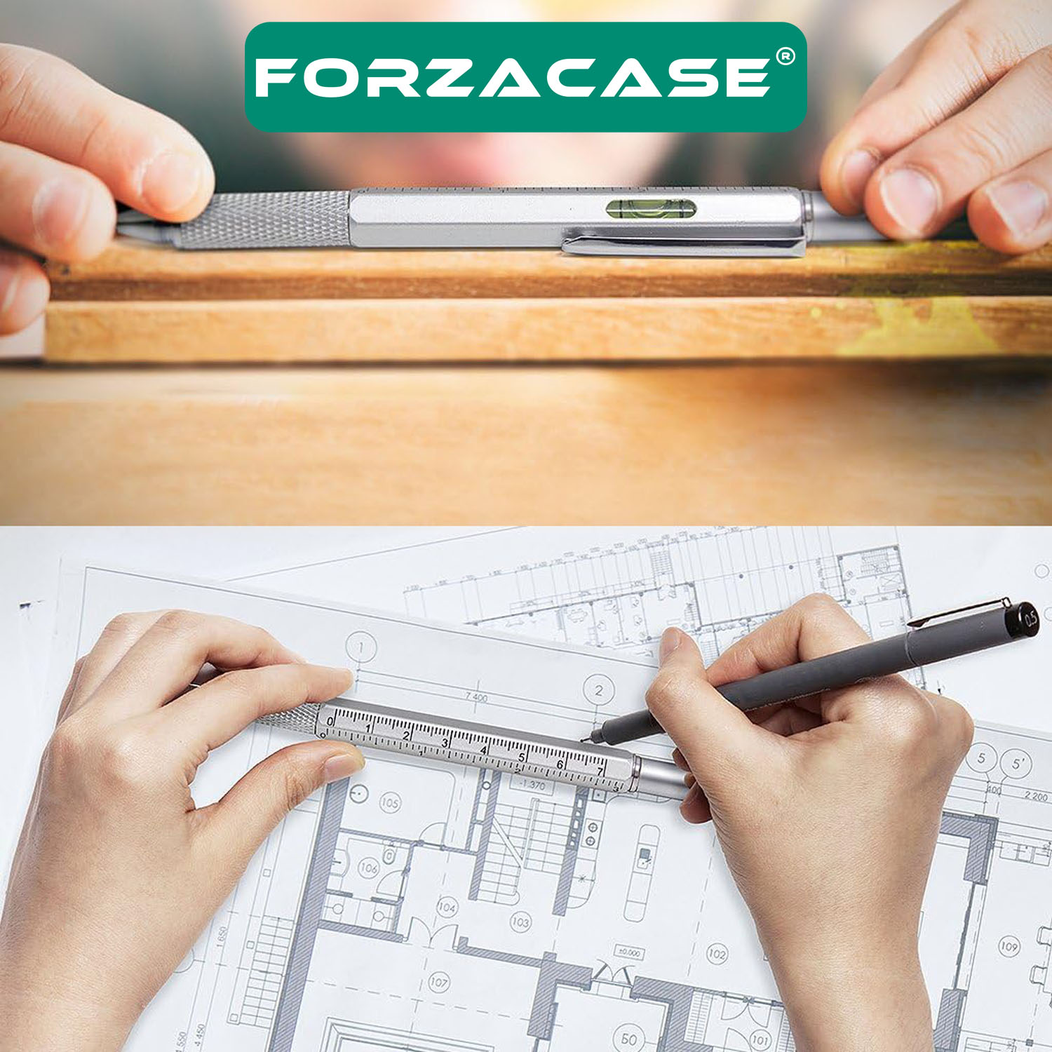 Forzacase%20Su%20Terazili%20Cetvelli%20Tornavidalı%20Çok%20Fonksiyonlu%20Mühendis%20Kalemi%20Dokunmatik%20Touchpen%20FC367