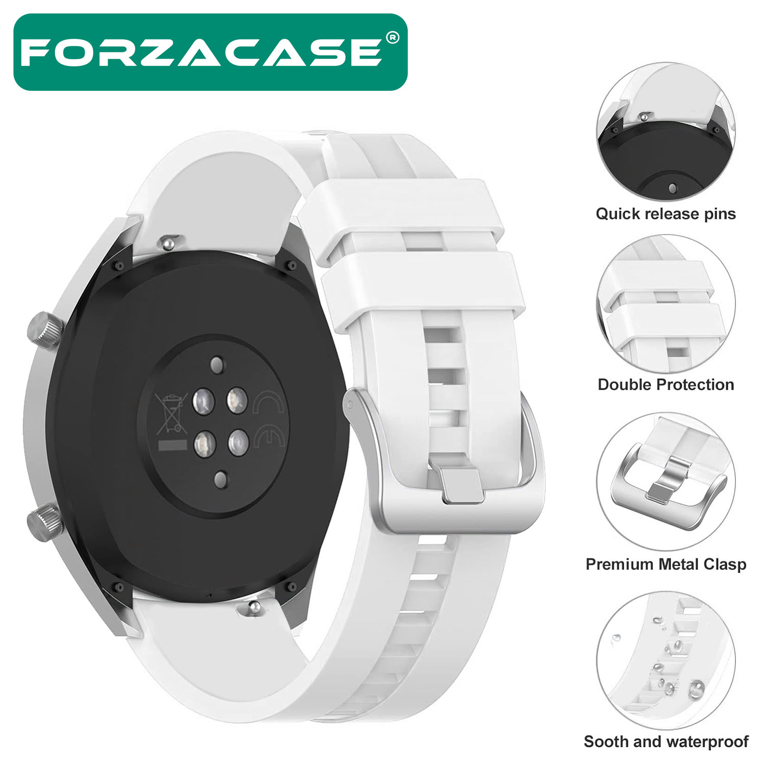 Forzacase%20Huawei%20Watch%20GT3%20SE%20için%20Tokalı%20Çizgi%20Desen%20Silikon%20Kordon%20Kayış%20-%20FC369