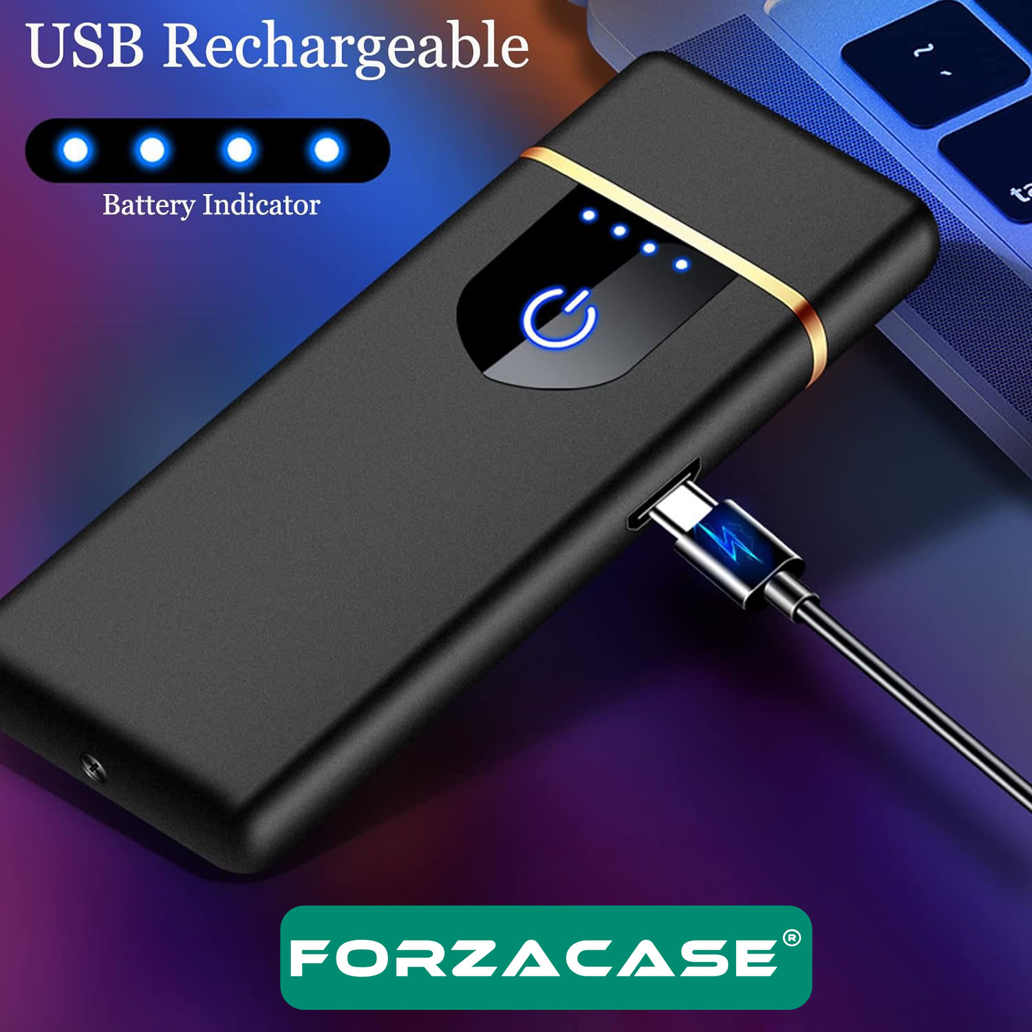 Forzacase%20Metal%20Çerçeveli%20USB%20Şarjlı%20Dokunmatik%20Alevsiz%20Elektronik%20Tesla%20Çakmak%20Hediye%20Çakmak%20FC375