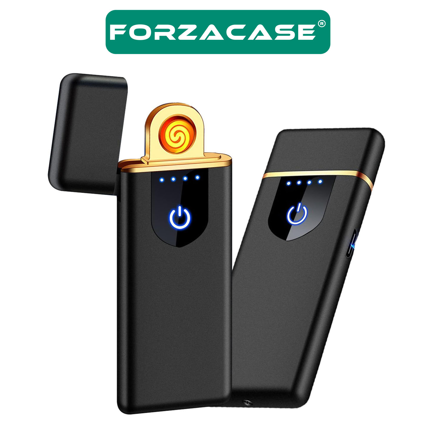 Forzacase%20Metal%20Çerçeveli%20USB%20Şarjlı%20Dokunmatik%20Alevsiz%20Elektronik%20Tesla%20Çakmak%20Hediye%20Çakmak%20FC375