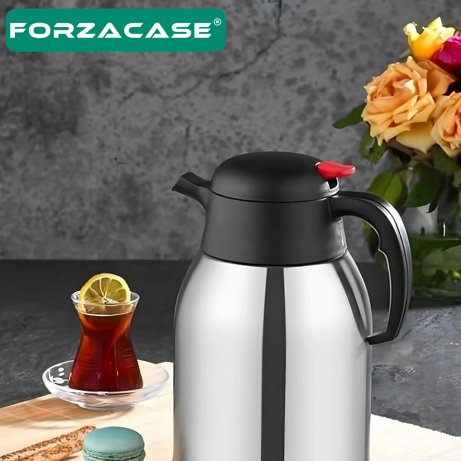 Forzacase%20Paslanmaz%20Çelik%202%20Litre%20Sıcak%20Soğuk%20Tutan%20Çay%20Kahve%20Su%20Termosu%20Piknik%20Kamp%20Termosu%20-%20FC376