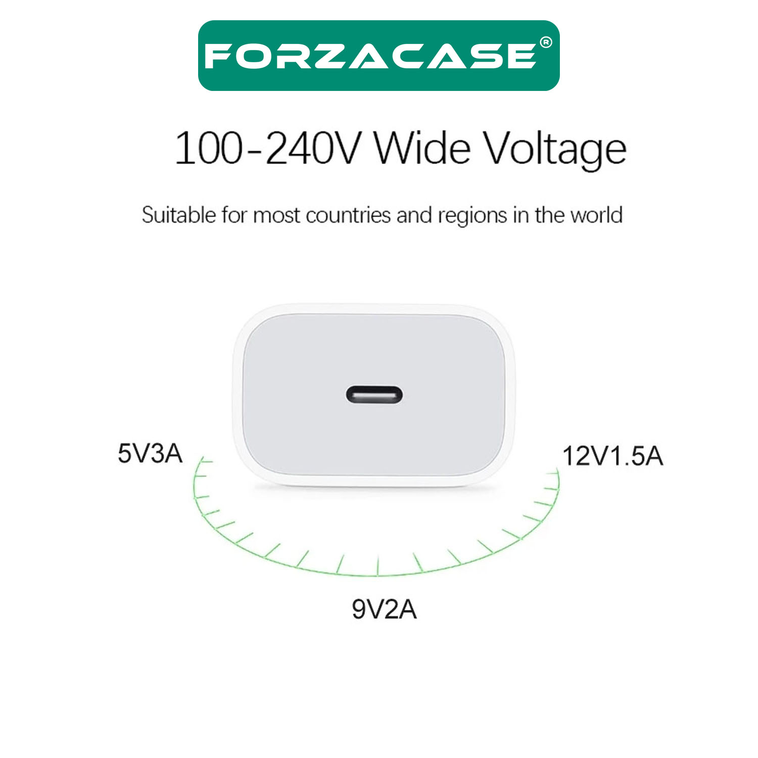 Forzacase%20iPhone%2014%20Serisi%20ile%20uyumlu%20Hızlı%20Şarj%20Destekli%2020W%20USB-C%20Güç%20Adaptörü%20PD%20Adaptör%20-%20FC400