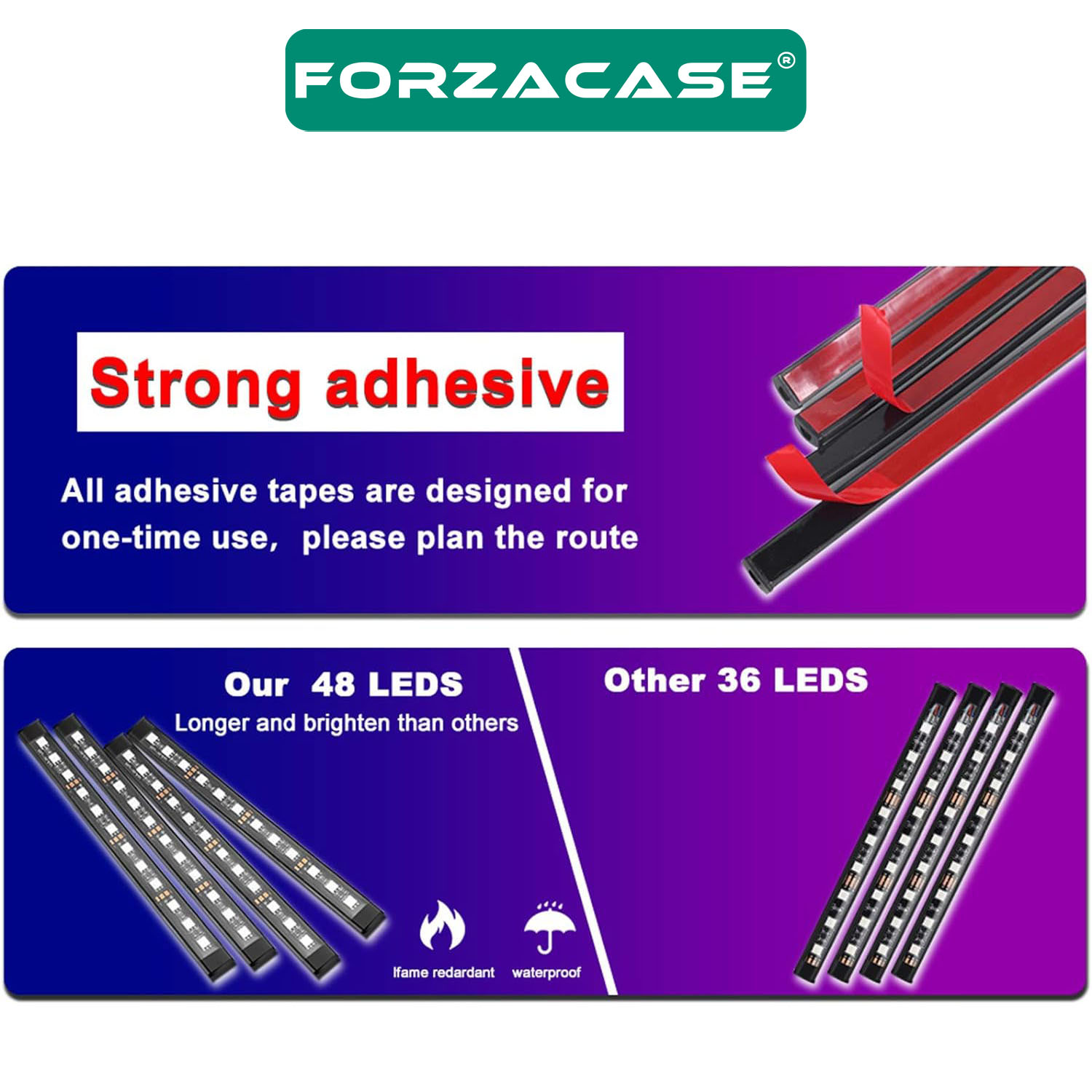 Forzacase%20Araç%20İçi%20Çakmaklık%20Girişli%20Müziğe%20ve%20Sese%20Duyarlı%20RGB%20Renkli%20Kumandalı%20Ayak%20Altı%20Led%20FC417