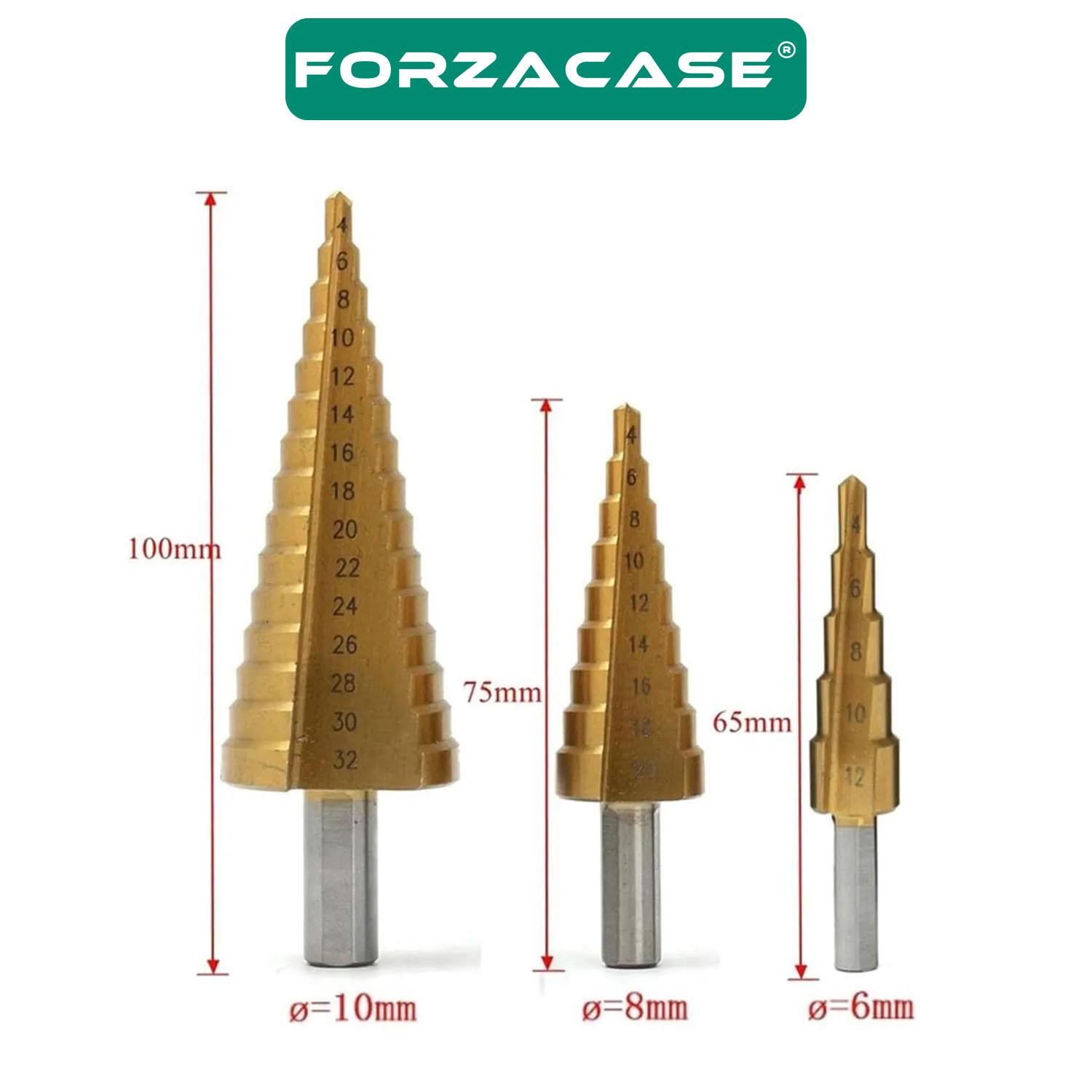 Forzacase%203’lü%20Paslanmaz%20Matkap%20Ucu%20Kademeli%20Sac%20Delme%20Aparat%20Seti%20-%20FC428