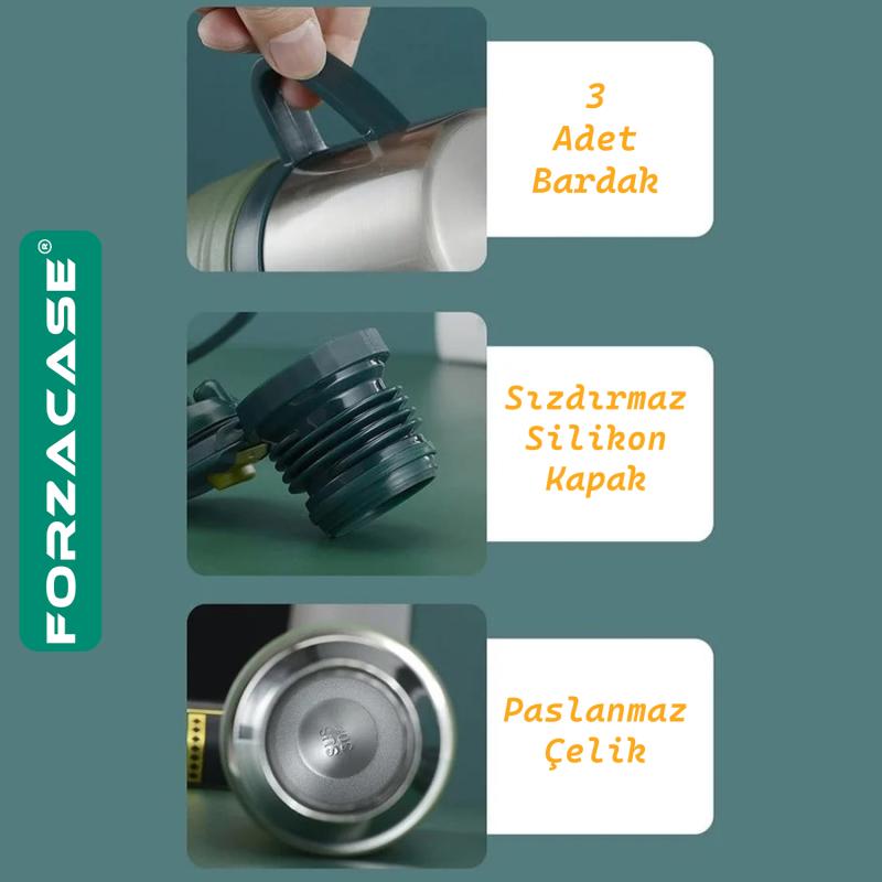 Forzacase%203%20Bardaklı%20Paslanmaz%20Çelik%20700%20ml%20Sıcak%20Soğuk%20Tutan%20Çay%20Kahve%20Su%20Termosu%20-%20FC435