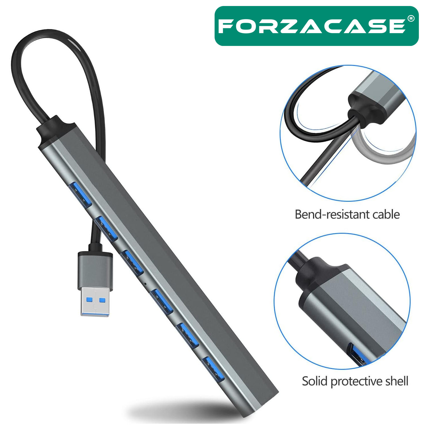 Forzacase%20USB%203.0%20to%20USB%202.0%20Port%20Çoğaltıcı%20Hub%207in1%20OTG%20Adaptör%206lı%20USB%20Çoklayıcı%20-FC445