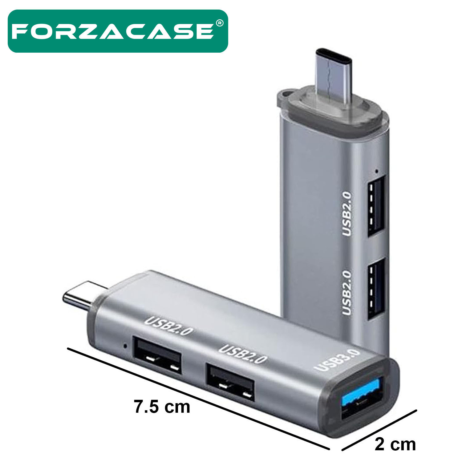 Forzacase%20Type-C%20to%20USB%203.0%20Çoğaltıcı%20Hub%203in1%20OTG%20Adaptör%20-%20FC446