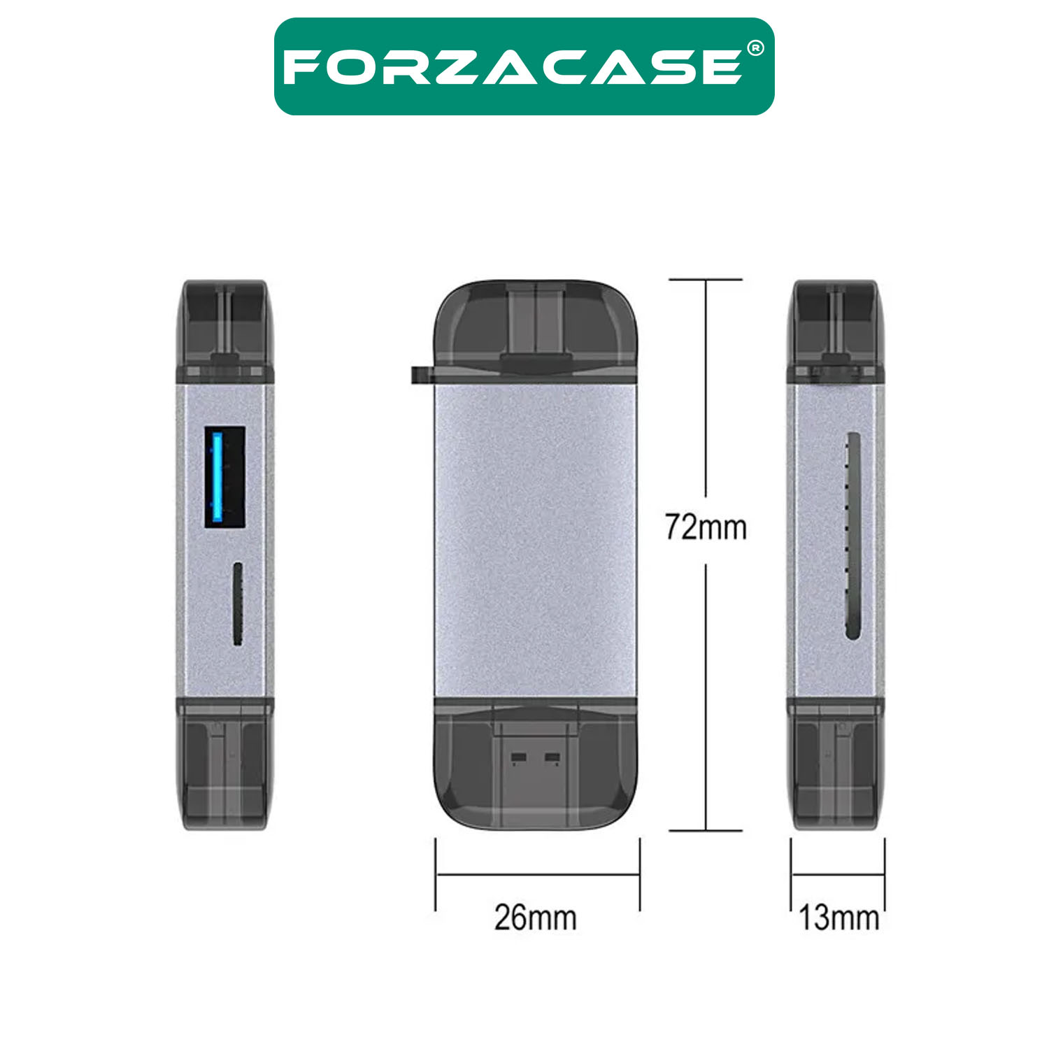 Forzacase%20USB%203.0%20Type%20C%20Micro%20USB%20Kart%20Okuyucu%203in1%20USB%20OTG%20SD/TF%20-%20FC447