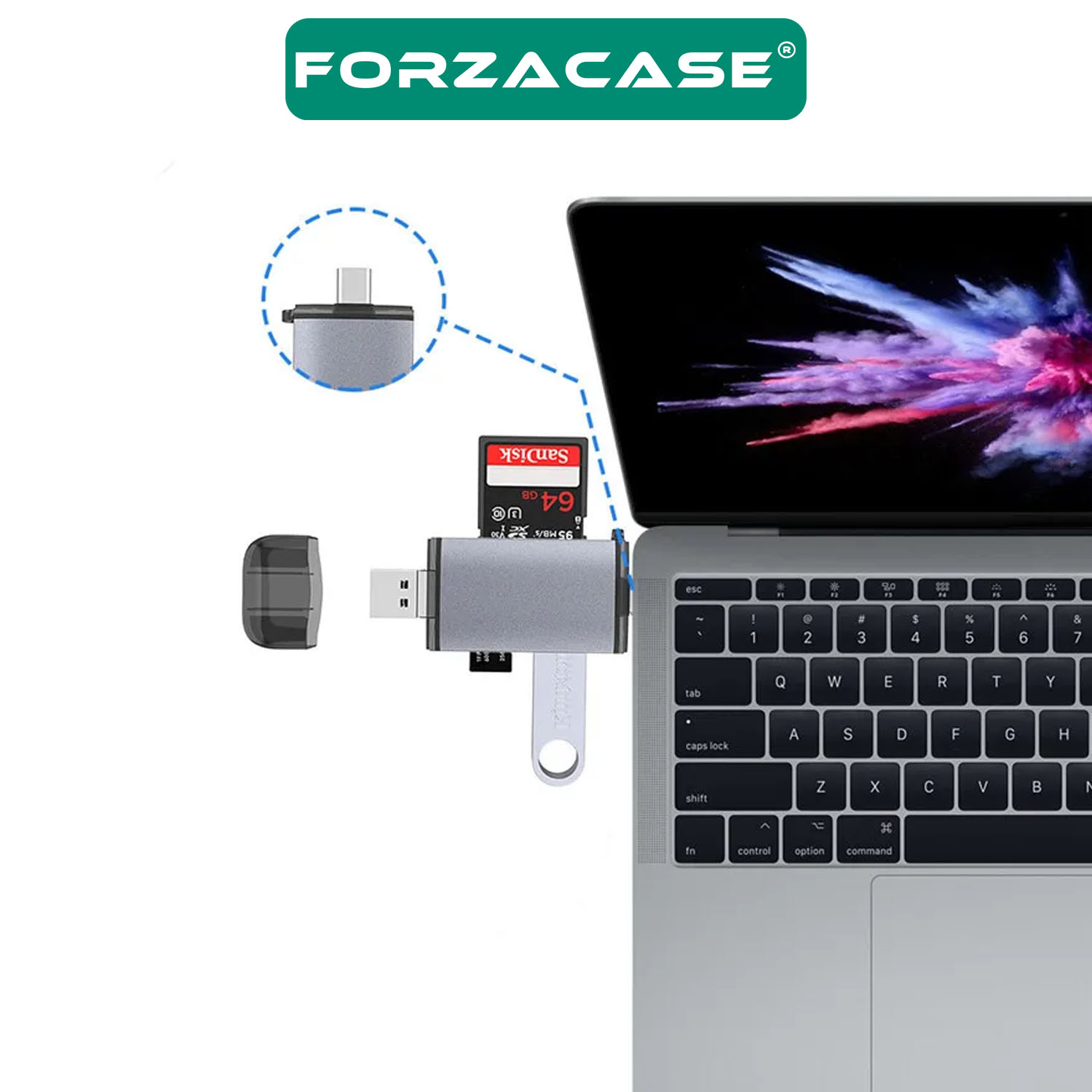 Forzacase%20USB%203.0%20Type%20C%20Micro%20USB%20Kart%20Okuyucu%203in1%20USB%20OTG%20SD/TF%20-%20FC447