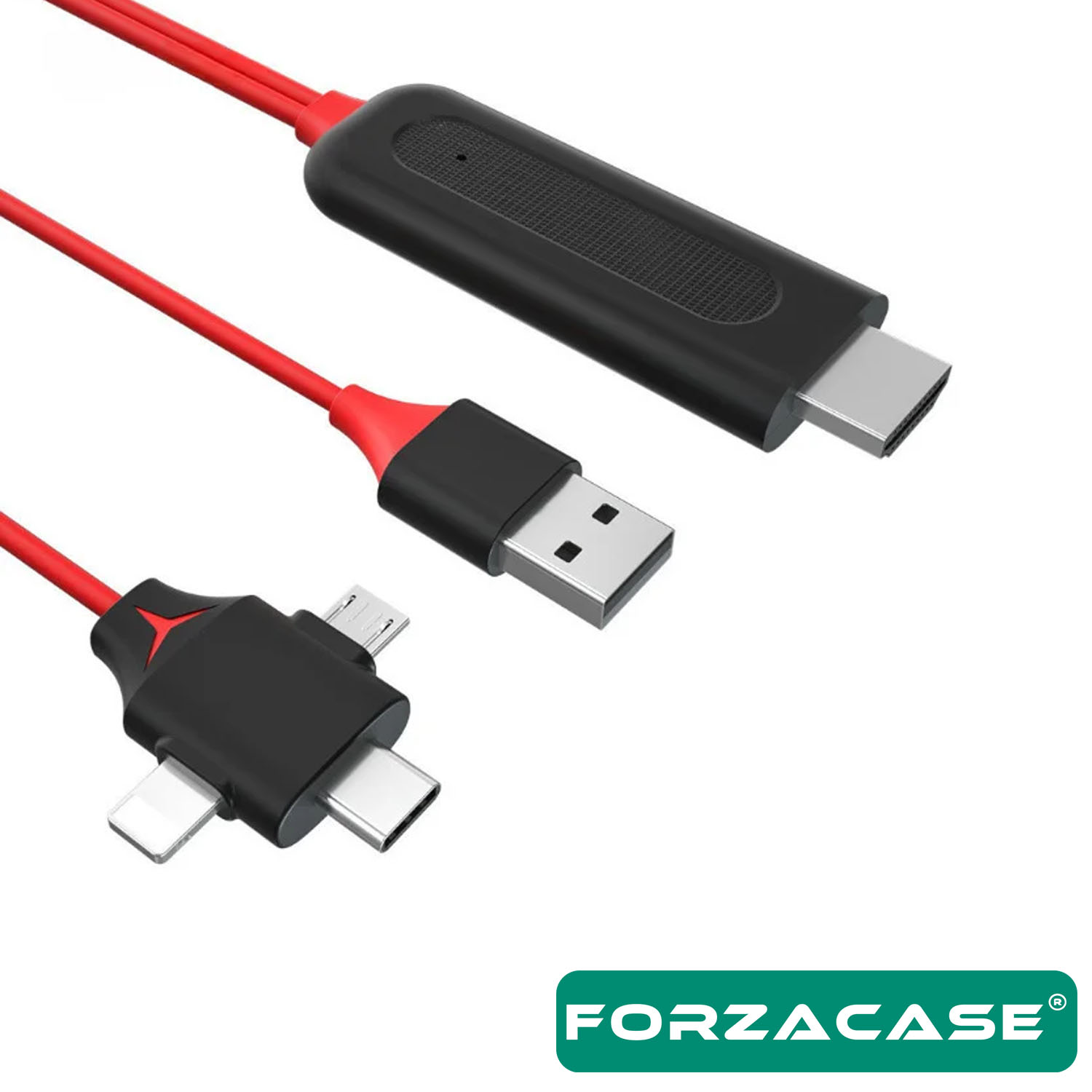 Forzacase%203in1%20Görüntü%20Aktarıcı%20Kablo%20Lightning%20Type-C%20Micro%20USB%20to%20HDMI%20Dönüştürücü%20-%20FC450