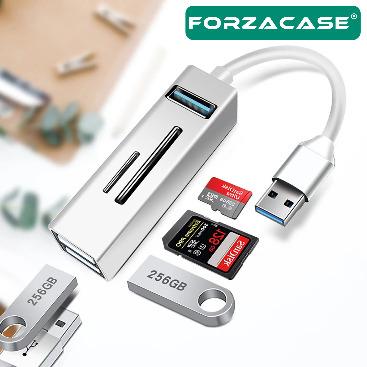 Forzacase%20USB%203.0%20Çoğaltıcı%20Hub%20Kart%20Okuyuculu%205in1%20USB%20OTG%20SD/TF%20-%20FC451