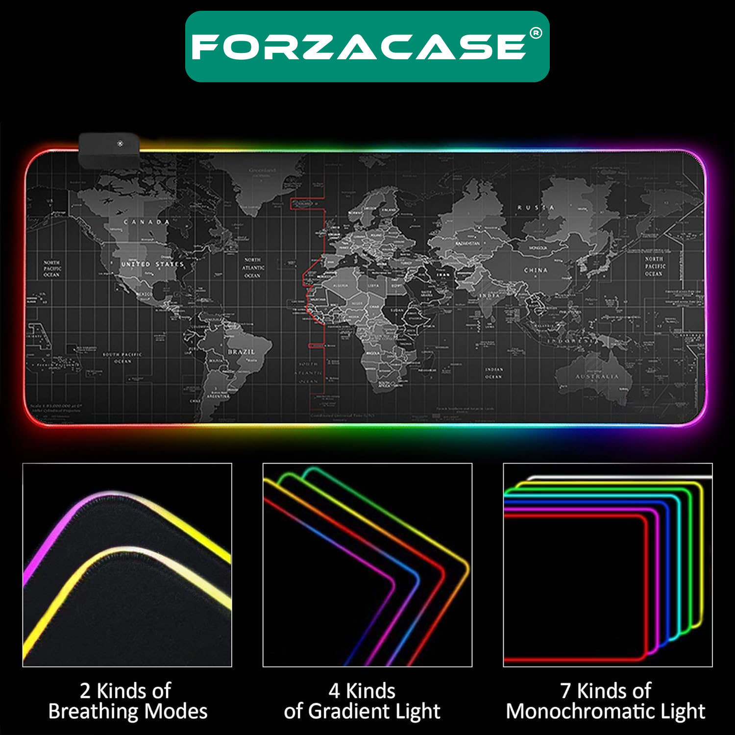 Forzacase%20RGB%20Ledli%20Gaming%20Mouse%20Pad%2080x30cm%20Dünya%20Haritası%20-%20FC454