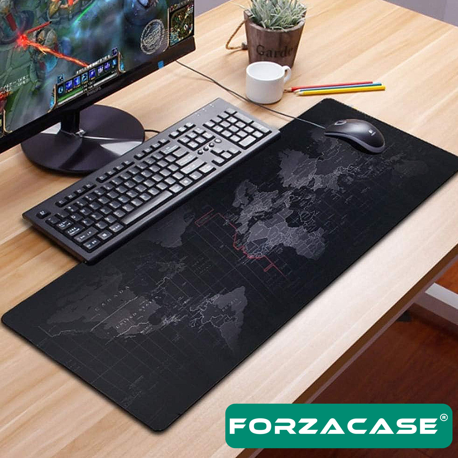 Forzacase%20RGB%20Ledli%20Gaming%20Mouse%20Pad%2080x30cm%20Dünya%20Haritası%20-%20FC454