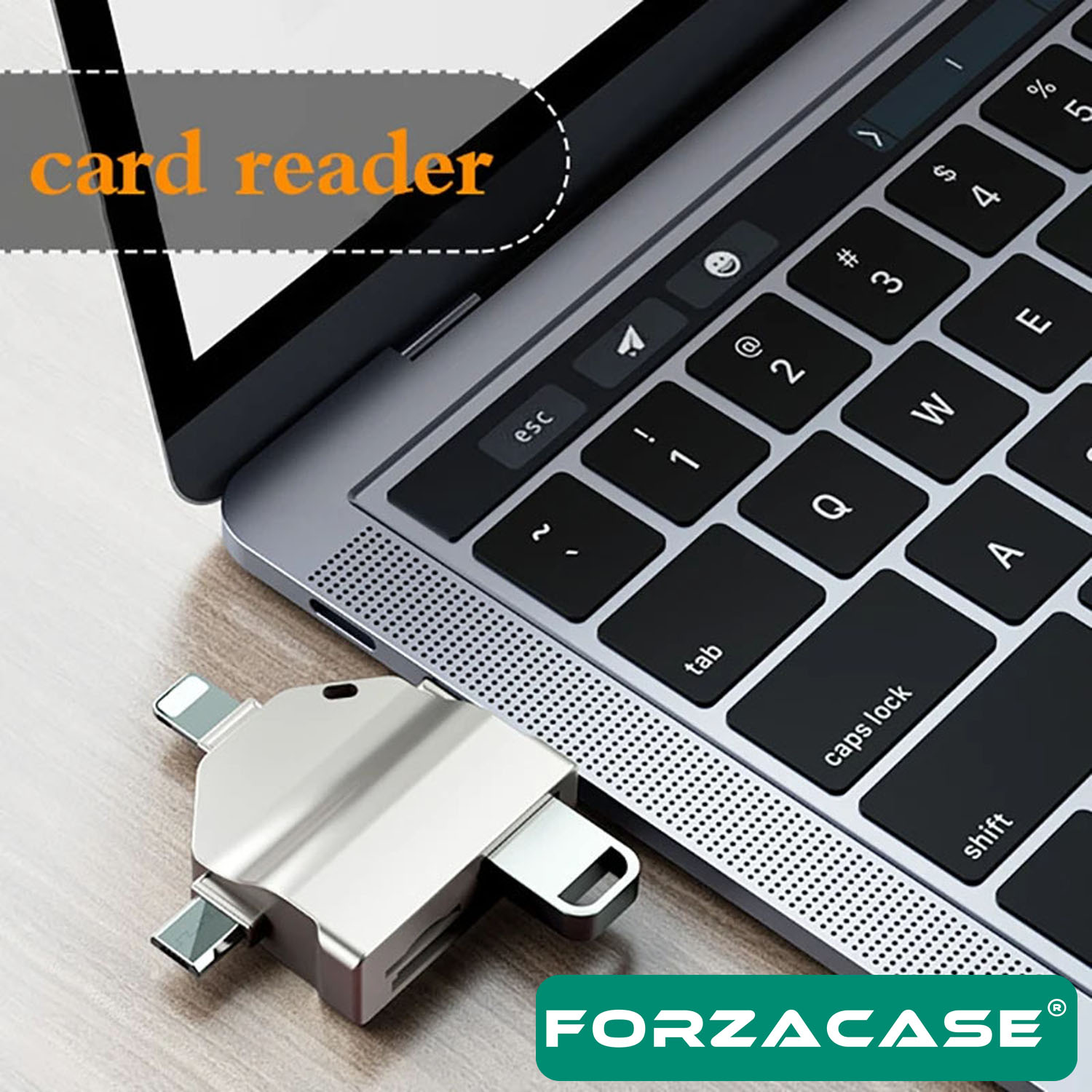 Forzacase%20Lightning%20Type-C%20Micro%20USB%20to%20USB%20Flash%20Bellek%20ve%20SD%20/%20TF%20Kart%20Okuyucu%20Adaptör%20-%20FC459